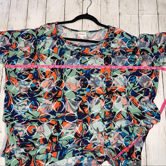 LuLaRoe Short Sleeve Large Tunic Navy hi low - Picture 3 of 8